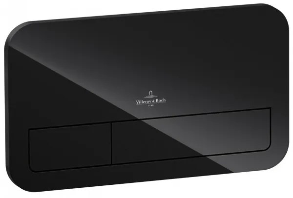 Clapeta actionare rezervor WC incastrat, Villeroy&amp;Boch ViConnect, sticla negru lucios, 922400RB