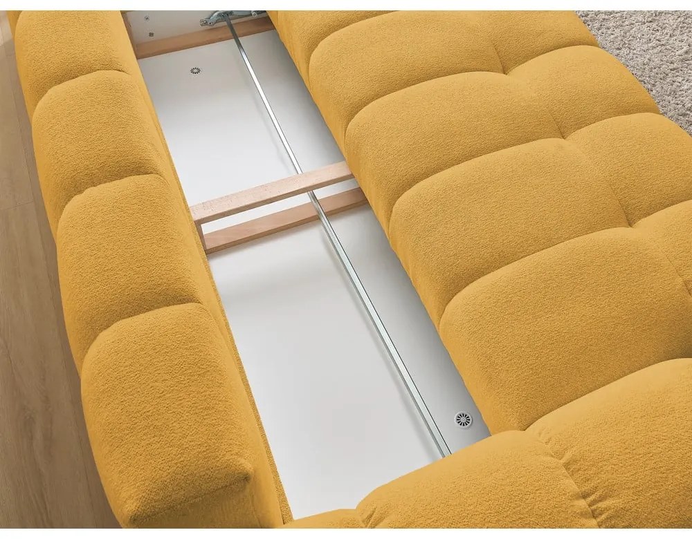 Canapea galben-muștar cu tapițerie din chenille 278 cm Everest – Bobochic Paris