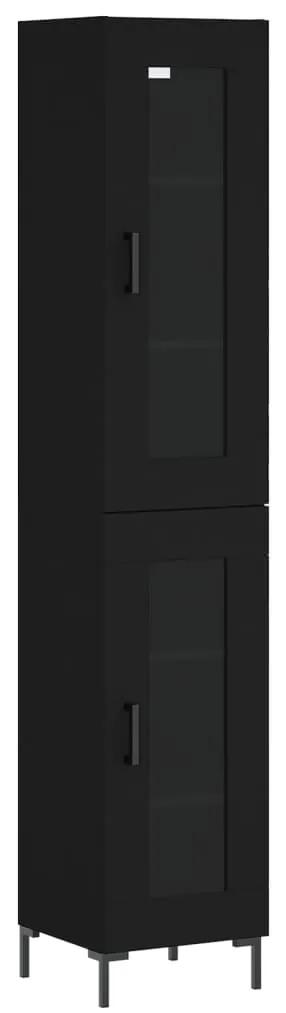 3199426 vidaXL Dulap înalt, negru, 34,5x34x180 cm, lemn prelucrat
