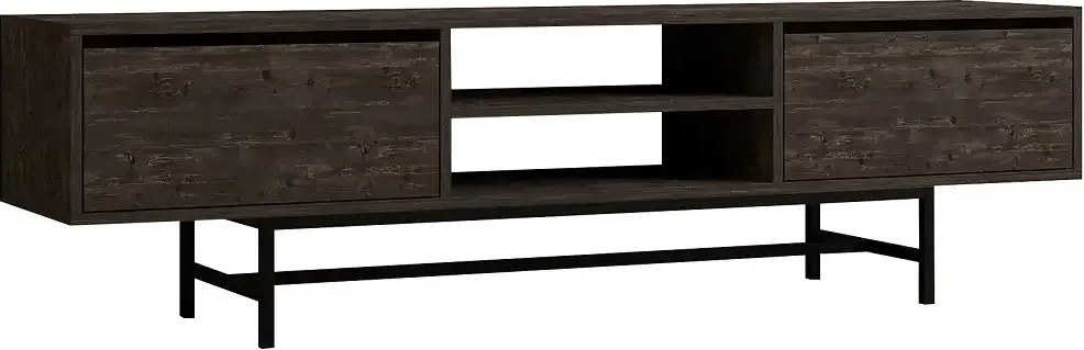 Comoda tv Angelyn pentru living culoare nuc si antracit 180 cm