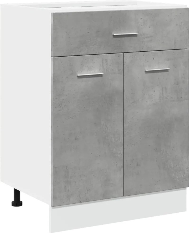 vidaXL Dulap inferior cu sertar “Lyon”, gri beton, 60 x 46 x 81,5 cm