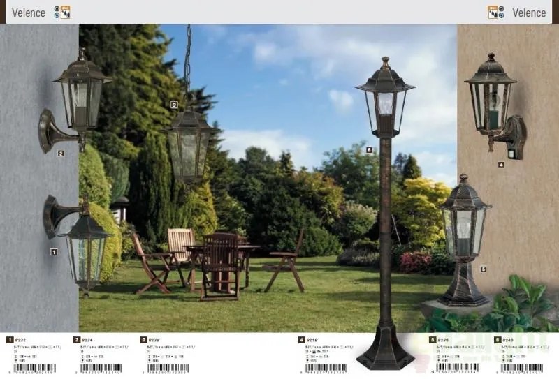 Aplica de perete exterior IP43, down light, auriu antic Velence 8232 RX