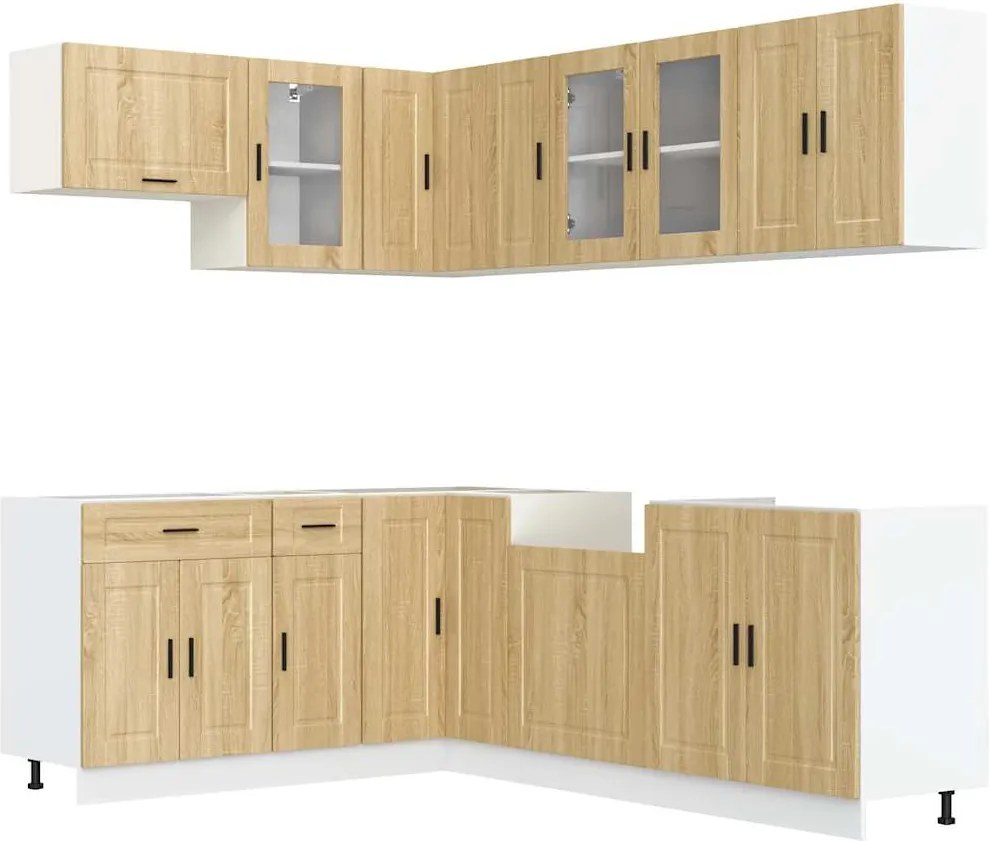 vidaXL Set dulap de bucătărie din 11 piese „Porto” lemn stejar Sonoma