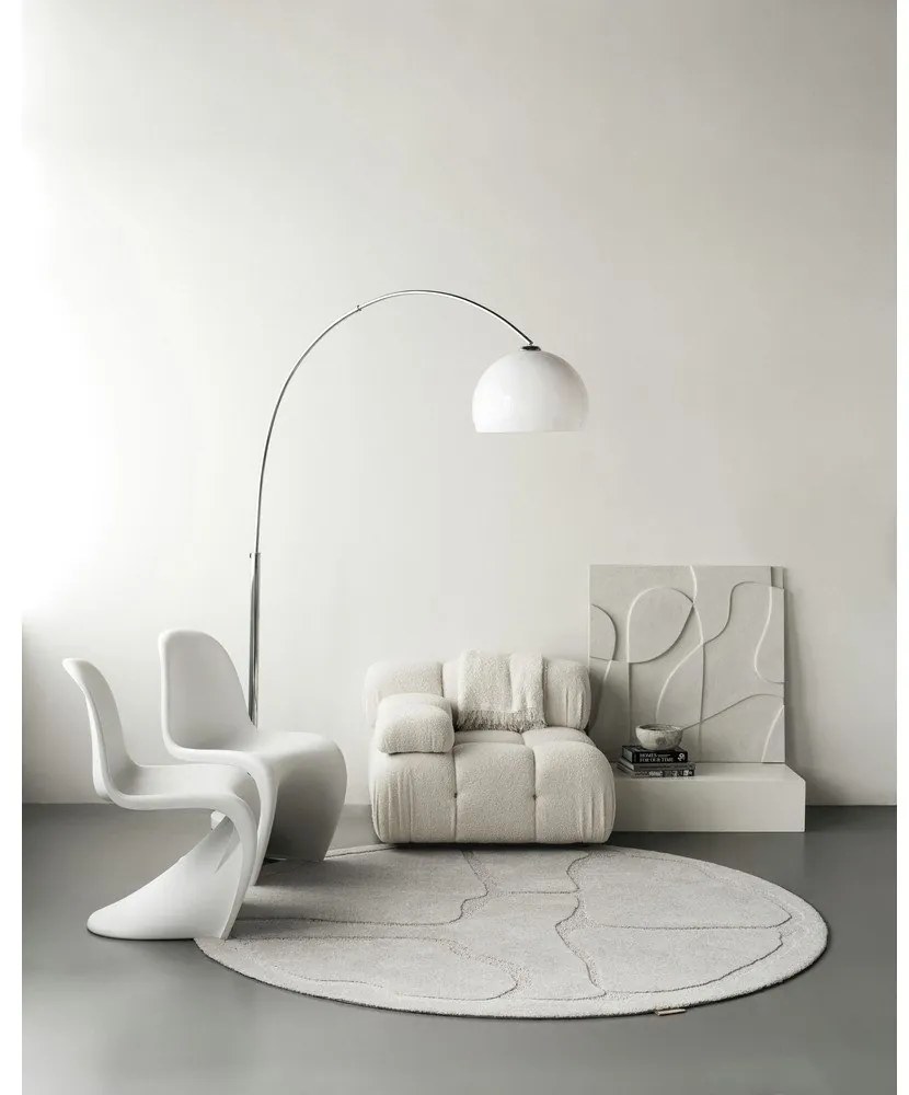 Covor gri deschis rotund din lână ø 160 cm Morphic Organica – Agnella