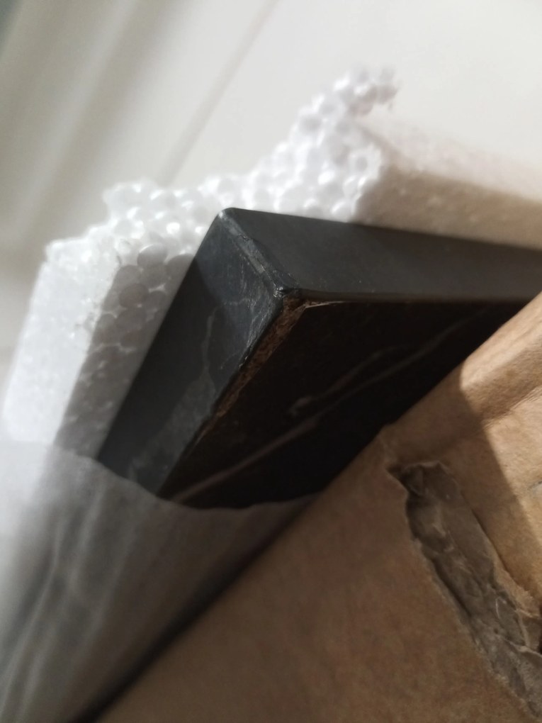 OFERTA Masă de dining neagră RAMOD 100x60 cm, decor de marmură calitatea II