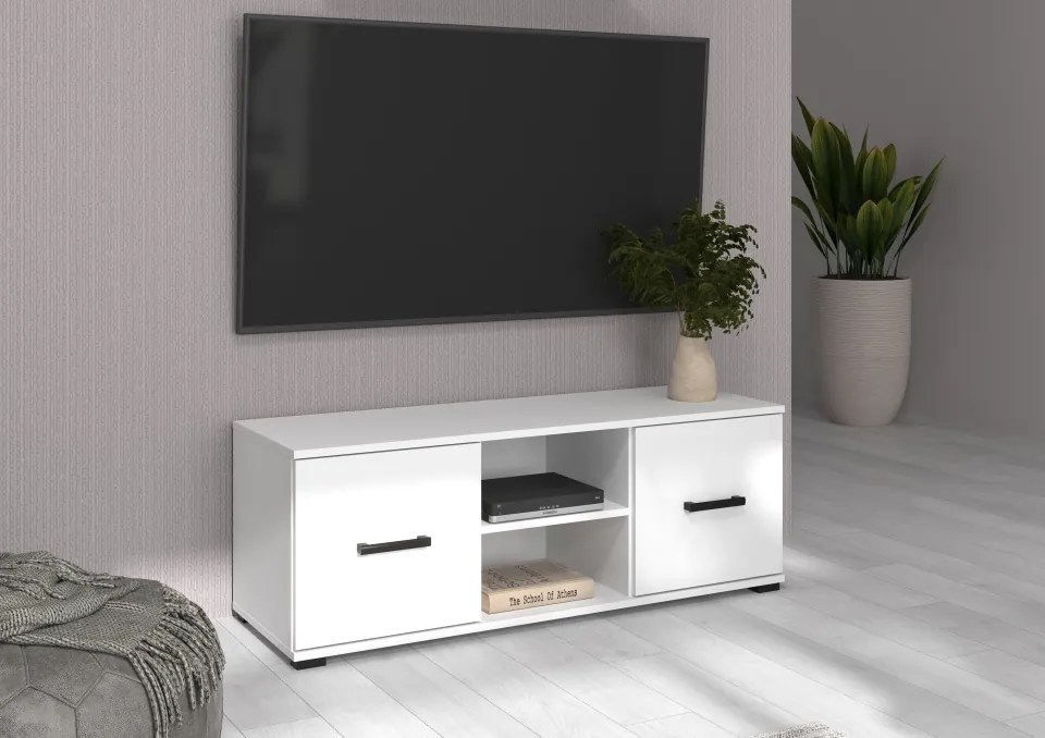 Comodă TV Frazio TV Stand – 120x40x44 cm – Alb