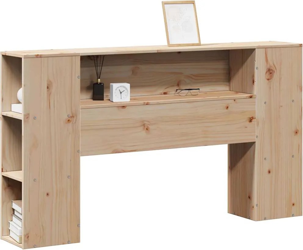 vidaXL Tăblie de pat cu depozitare, 140 cm, lemn masiv de pin