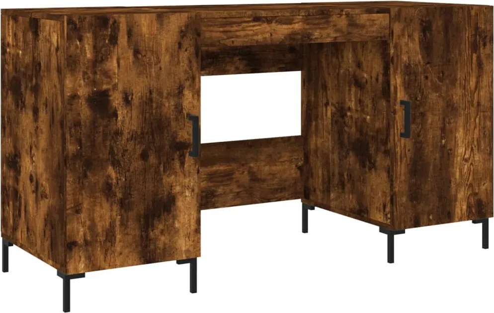 vidaXL Birou, stejar afumat, 140x50x75 cm, lemn compozit