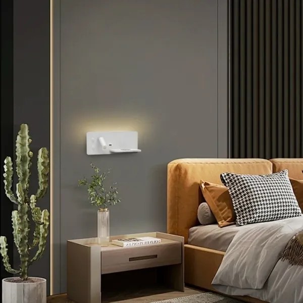 Immax 08285L-LED Aplica LED 3W cu senzor, USB și încărcare wireless, 230V