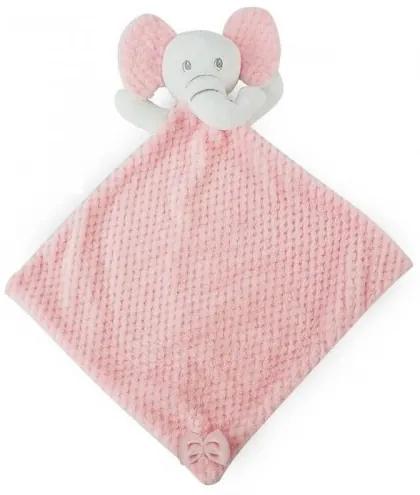Paturica jucarie bebe model elefantel Soft Touch roz