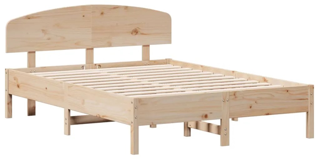 3207233 vidaXL Cadru de pat cu tăblie, 120x190 cm, lemn masiv pin