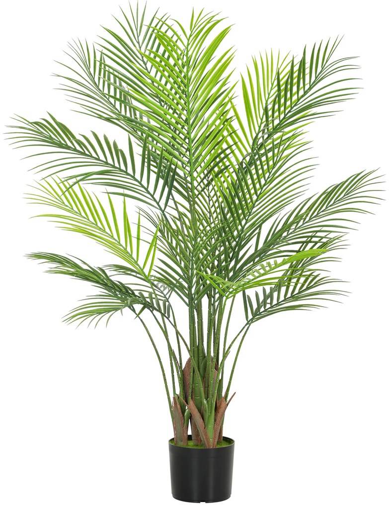 HOMCOM Palmier Artificial mare 120cm Planta artificiala, Plastica Plante artificiale in ghiveci pentru living birou | Aosom Romania