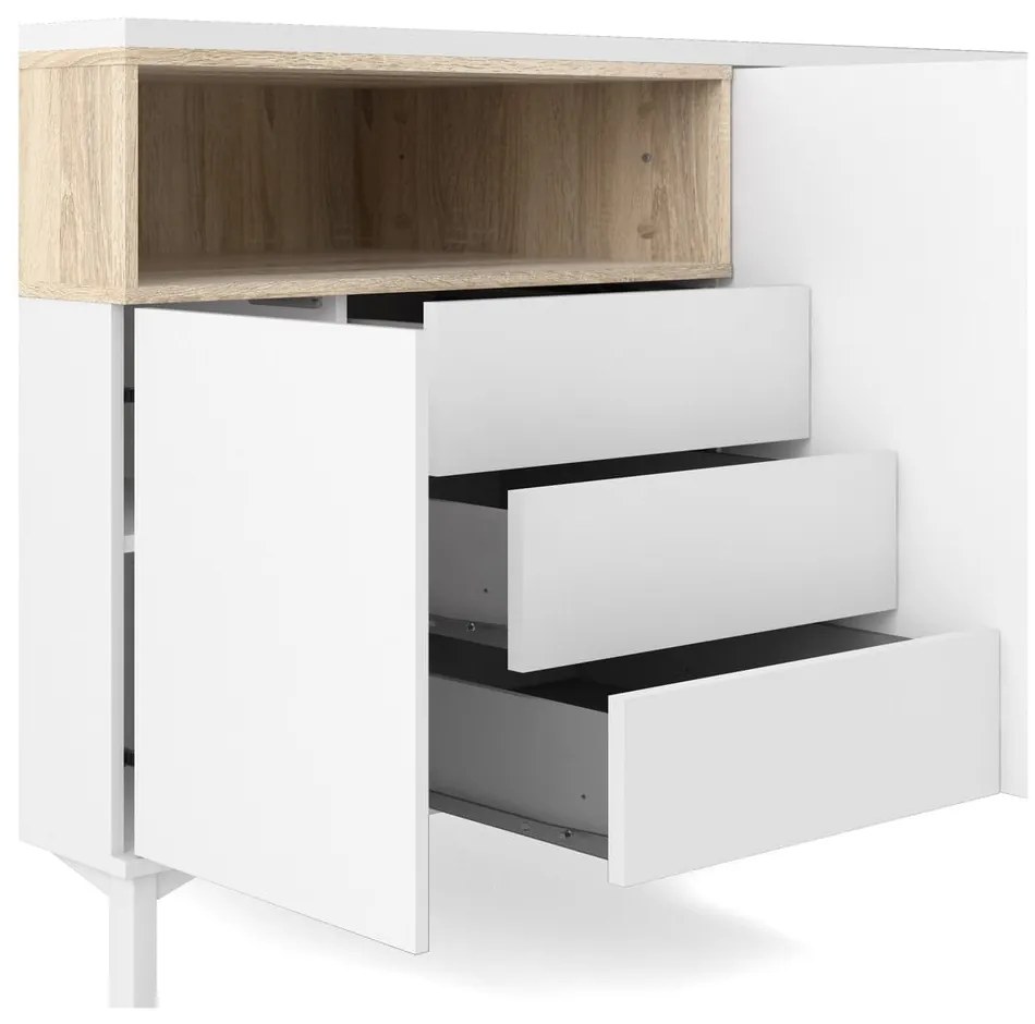 Comodă albă 176x90x49 cm Roomers – Tvilum