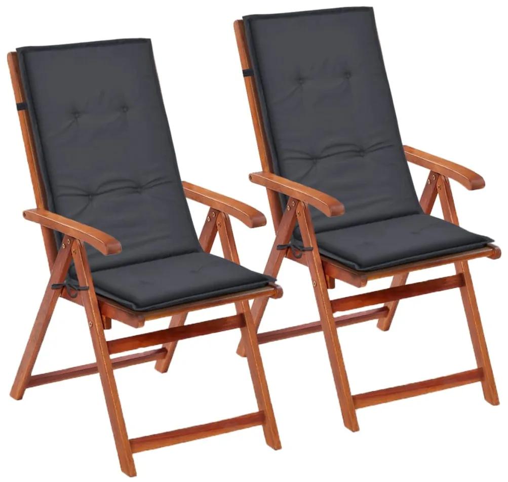 vidaXL Perne pentru scaun de grădină, 2 buc, antracit, 120x50x3 cm