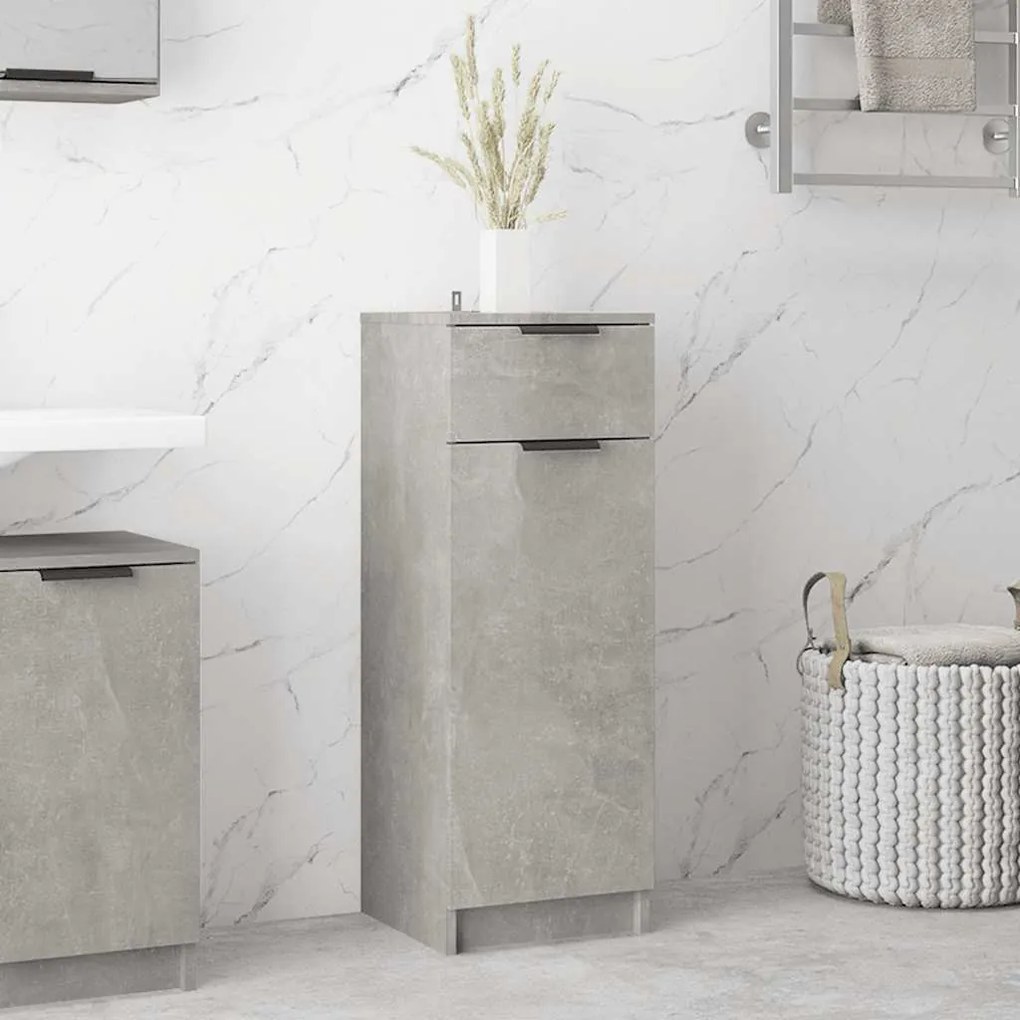 vidaXL Dulap de baie, gri beton, 32x34x90 cm, lemn compozit