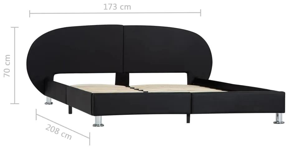 Cadru de pat, negru, 140 x 200 cm, piele ecologica Negru, 140 x 200 cm