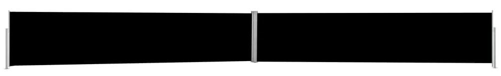Copertina laterala retractabila de terasa, negru, 140 x 1200 cm Negru, 1200 x 140 cm