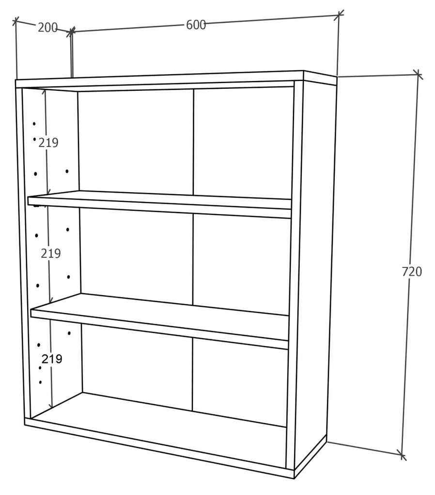 Corp Baie haaus Zaria, Suspendat, 2 Usi, Alb lucios/Alb, MDF, L 60 x l 22 x H 72 cm