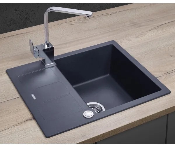 Chiuvetă de bucătărie CUBIS 50x62 cm granit/gri închis - Concept DG05C45DG