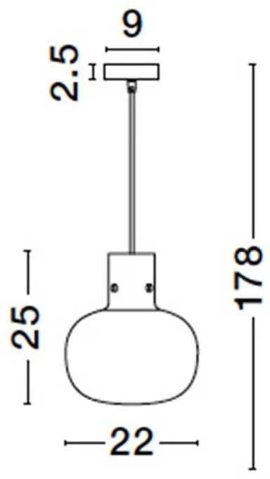 Lustra, Pendul design modern CINZIA champagne, 22cm
