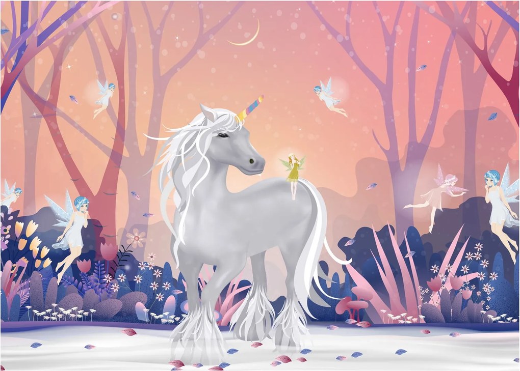 Tablou - Unicorn în pădurea fermecată (70x50 cm)