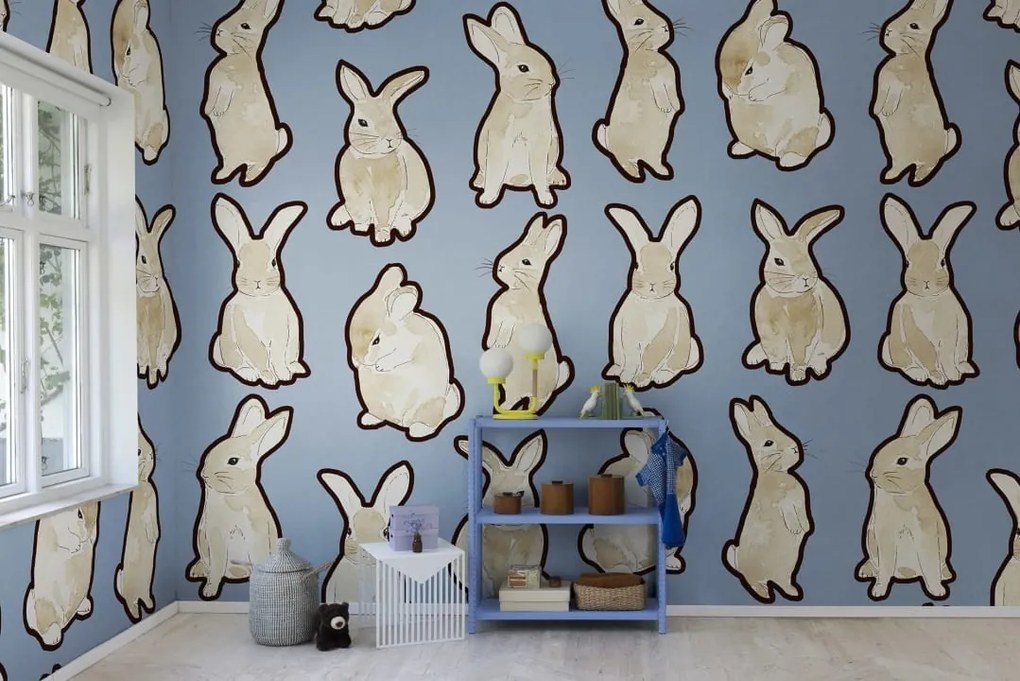 Fototapet, Year of the Bunny, Blue, Rebel Walls