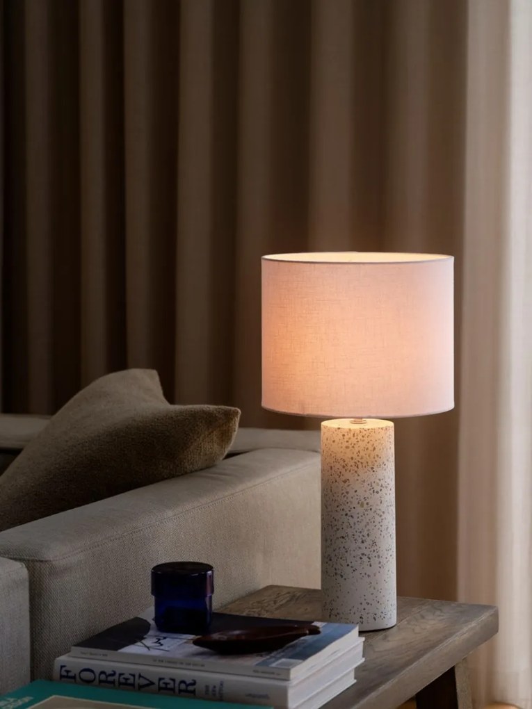 Veioza, Lampa de Masa, Terrazzo, Textil, Antiga