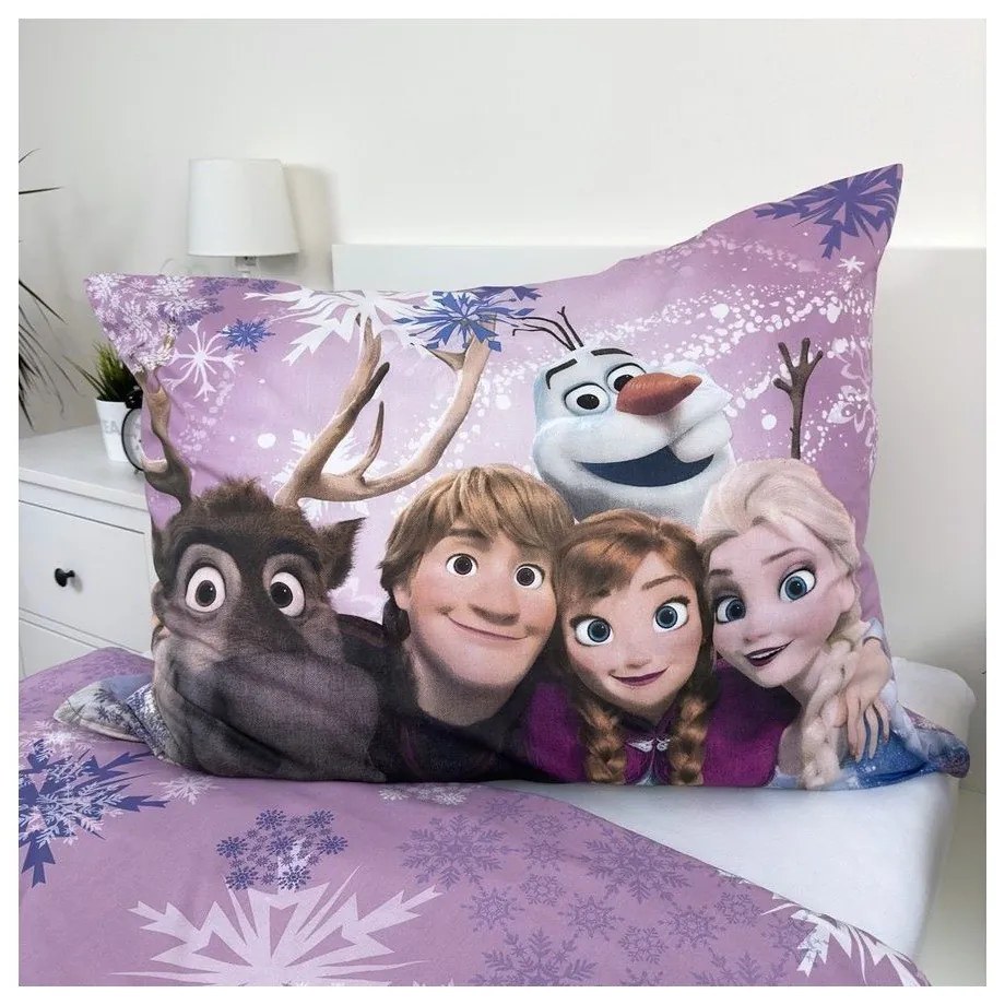Lenjerie de pat pentru copii din bumbac pentru pat de o persoană 140x200 cm Frozen – Jerry Fabrics
