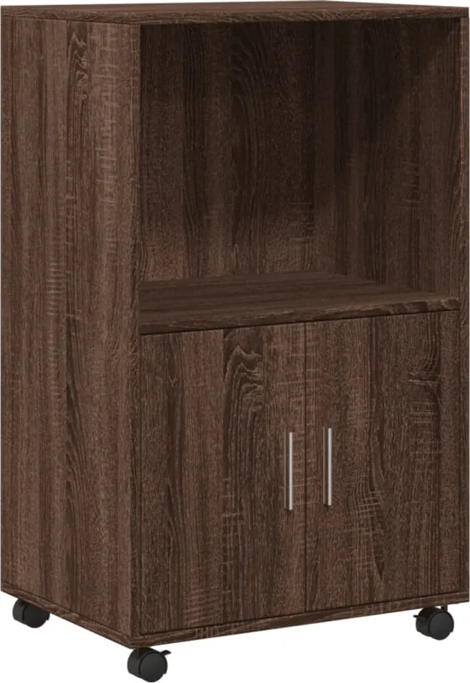 vidaXL Dulap cu roți, stejar maro, 55x40x91 cm, lemn compozit