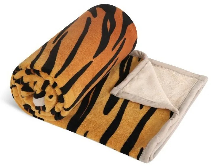 Bellatex Pătură Korall micro pat single Tigru, 150 x 200 cm