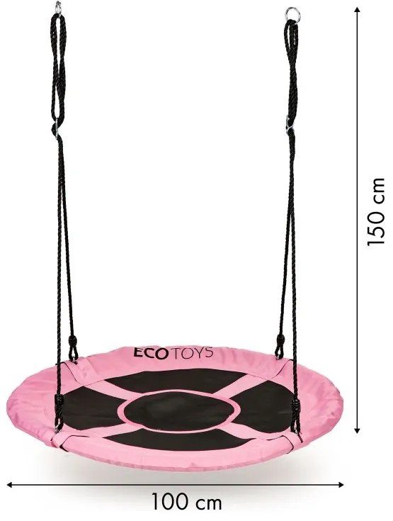 Leagăn de grădină cuib de barză 100 cm ECOTOYS roz