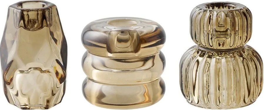 Sfeșnice pentru lumânări pastilă 3 buc. din sticlă – House Nordic