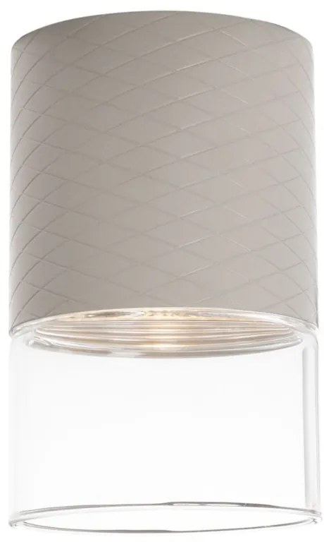 Plafoniera, Spot LED metal gri si sticla Fusion