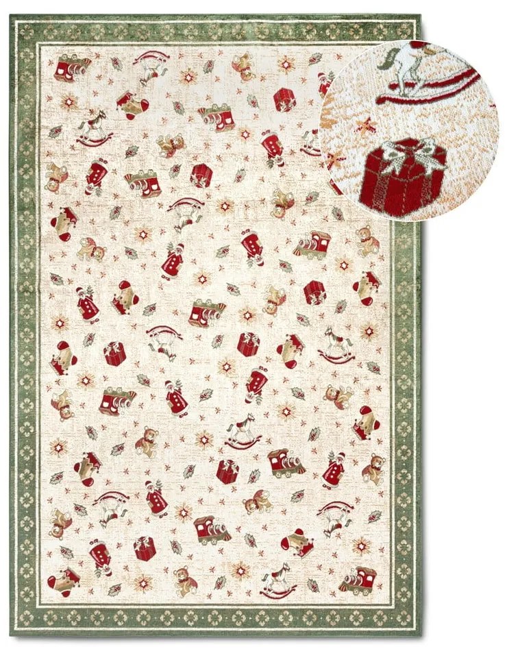Covor verde din amestec de bumbac 160x230 cm cu model de Crăciun Toy's Delight Green Christmas – Villeroy&Boch