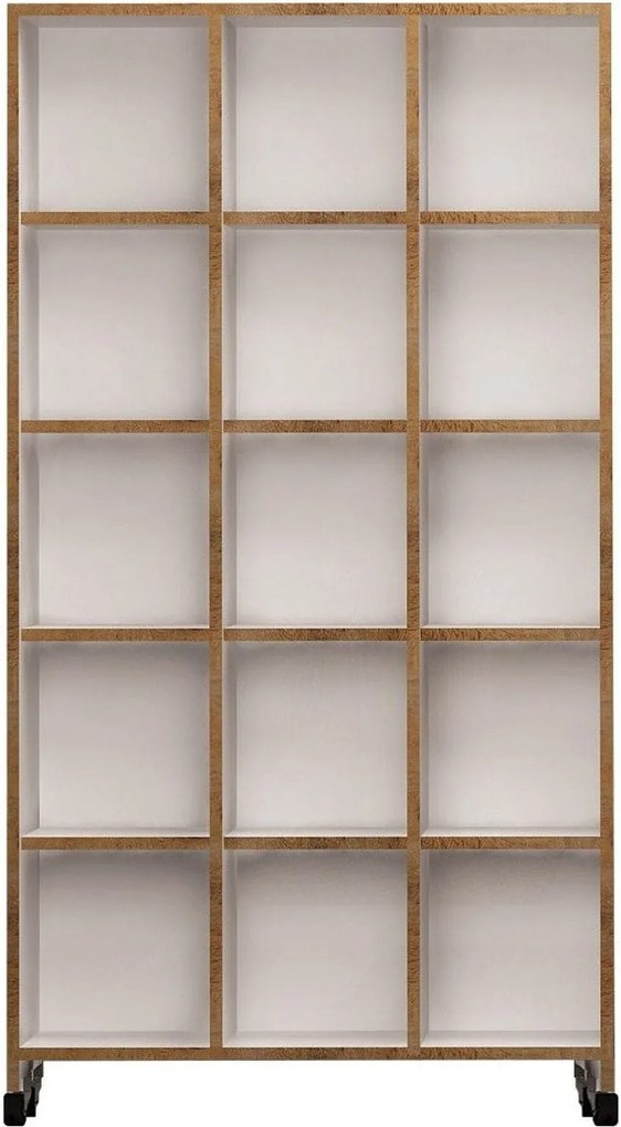 Biblioteca CROTONE, stejar/alb, PAL melaminat, 90x25x166 cm