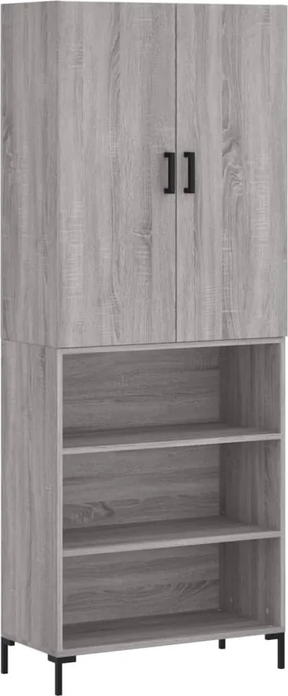 vidaXL Dulap înalt, gri sonoma, 69,5x34x180 cm, lemn compozit