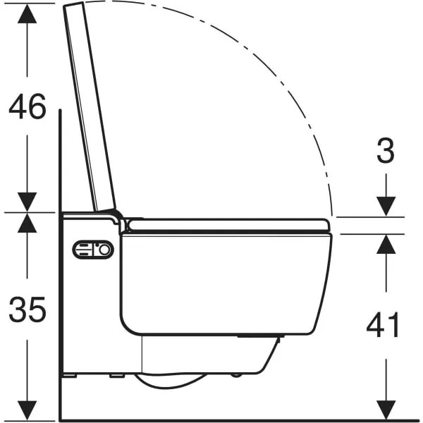 Set vas wc cu functie de bideu rimless suspendat cu capac soft close, ornament crom, Geberit AquaClean Mera Comfort