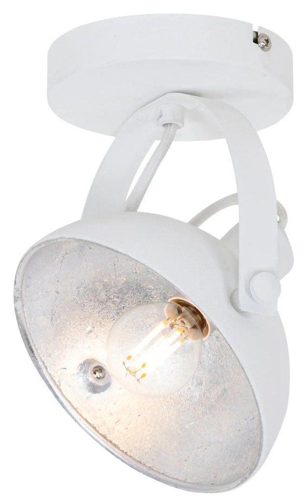 Plafoniera industriala alba cu argintiu 15 cm ajustabila - Magnax