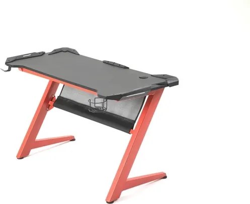 Birou gaming SIG 01R, sistem iluminare LED, bază metalică în formă de Z, picioare reglabile, 120x60x76 cm