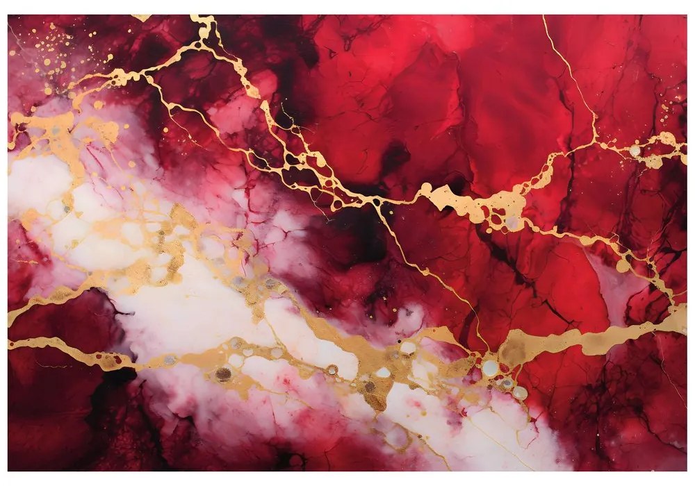 Tapet autoadeziv imitație de marmură roșie