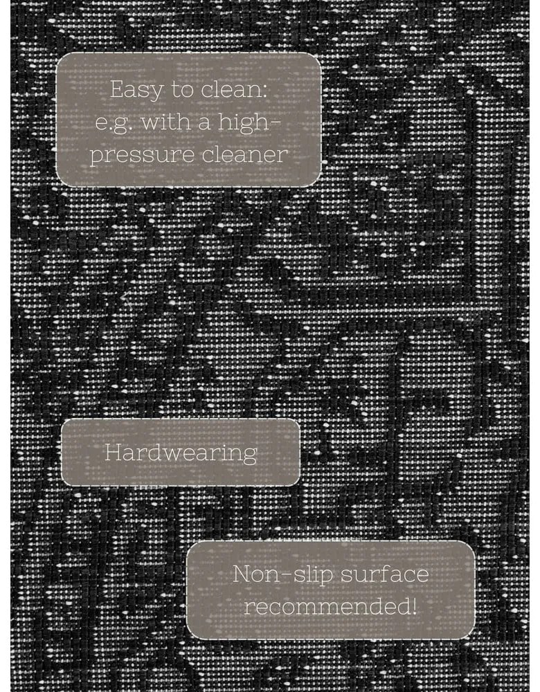 Covor pentru exterior și interior alb-negru rotund ø 160 cm Duet Kona – NORTHRUGS