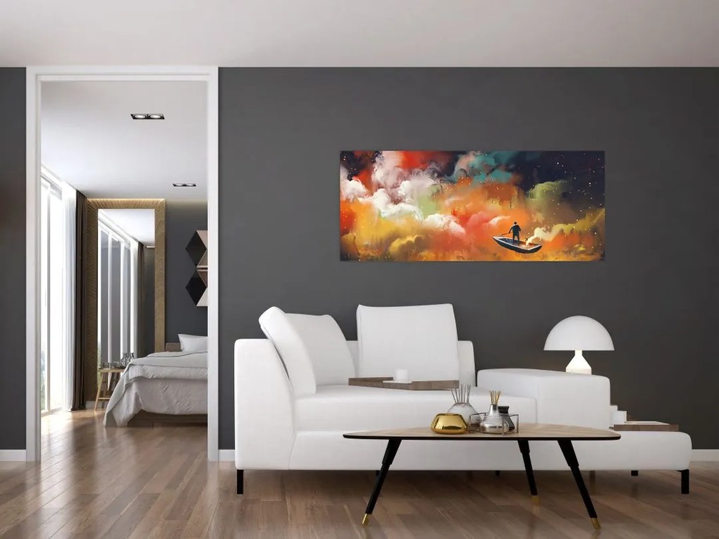 Tablou - Om navigând prin spațiu (120x50 cm)