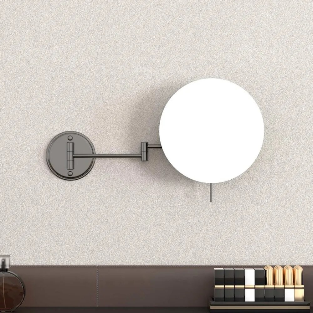 Oglinda cosmetica Inter Ceramic 20x42 cm Gun Grey cu marire x5