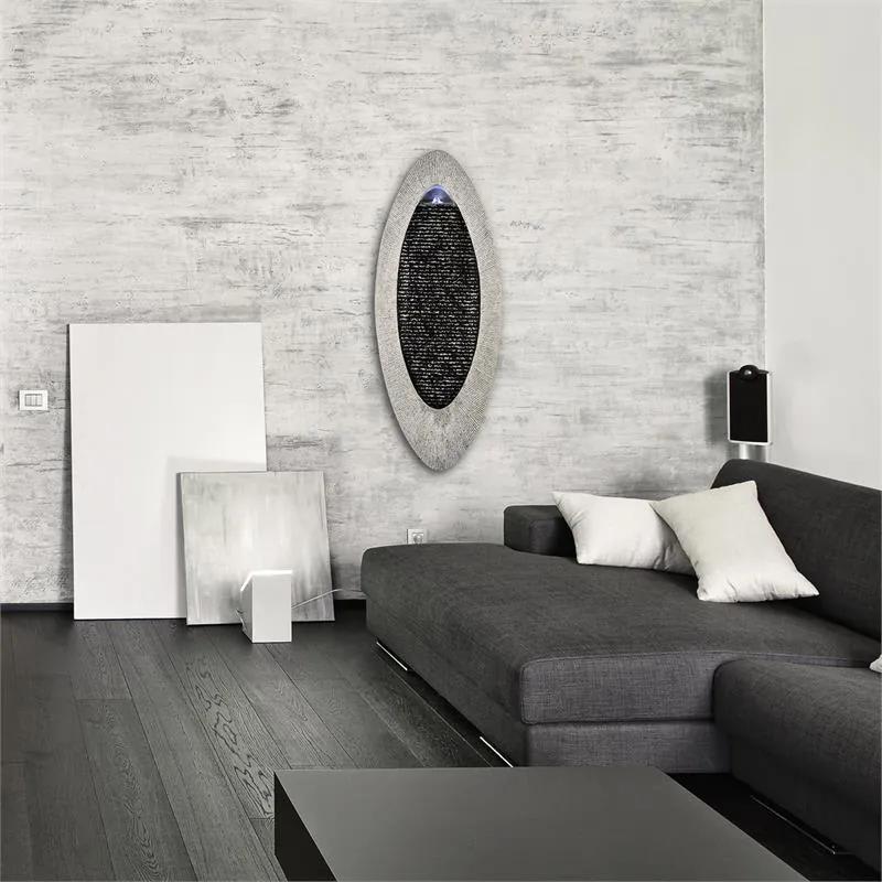 GAVARNIE, fântănă de perete cu led, 37,5 x 89,5 x 9 cm, ovală, 6 W, pompă IP 67