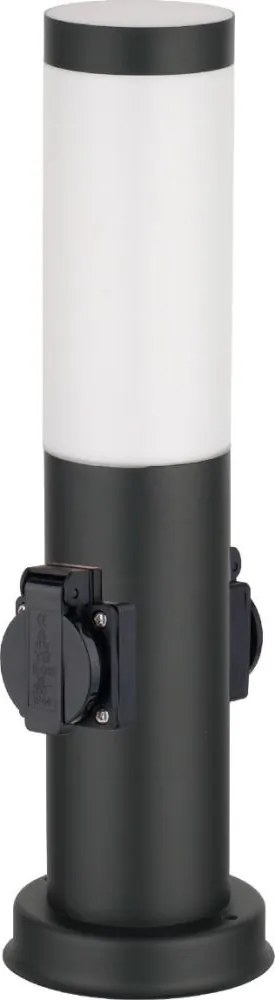 Brilagi - Lampă de exterior NOVA cu 2 prize SCHUKO, 1x E27, 15W, 230V, 40 cm, IP44, negru