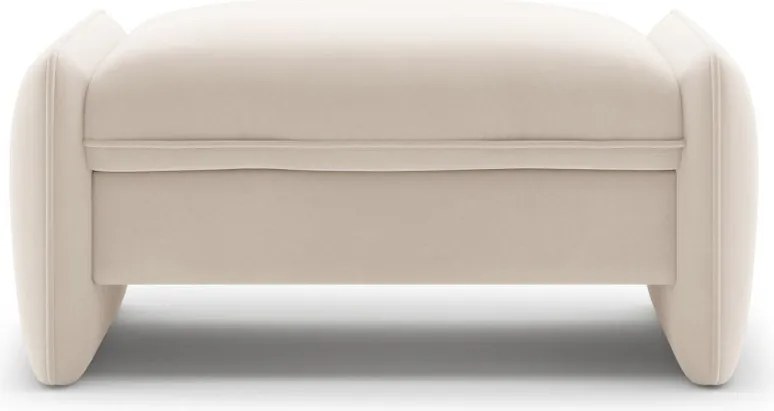 Taburet crem cu tapițerie din catifea Georgia – Micadoni