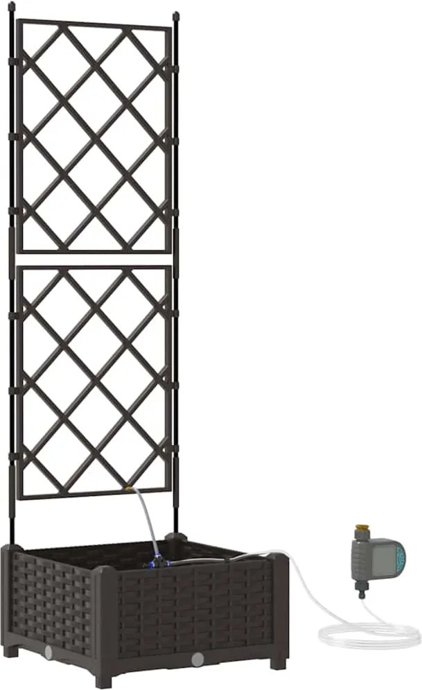 vidaXL Vază pentru Grădină Maro 40 x 40 x 126 cm Oțel