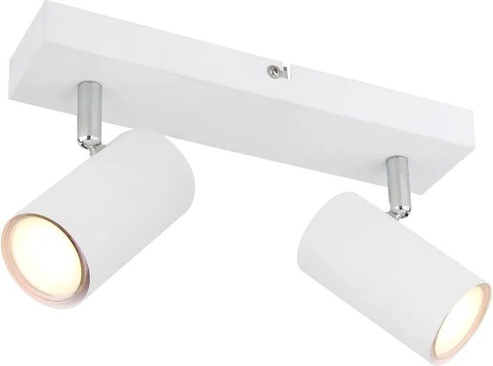 Aplica de perete / tavan cu 2 spoturi directionabile design modern ROBBY alb