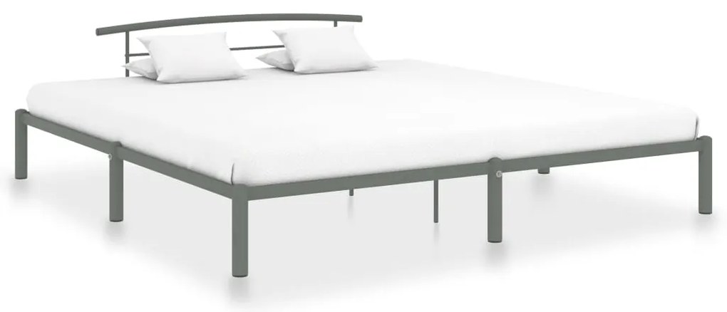 vidaXL Cadru de pat, gri, 200 x 200 cm, metal