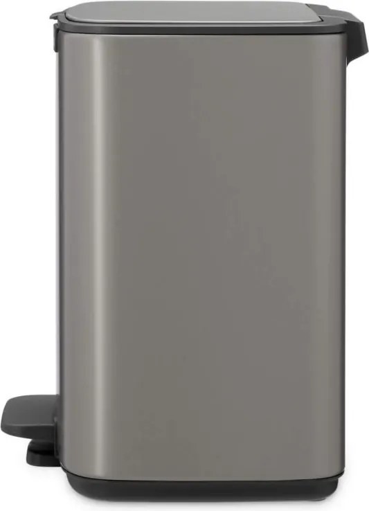 Cos de gunoi Brabantia Bo Pedal 1010127, 7 l, Inchidere lenta, Baza cauciucata, Gri închis